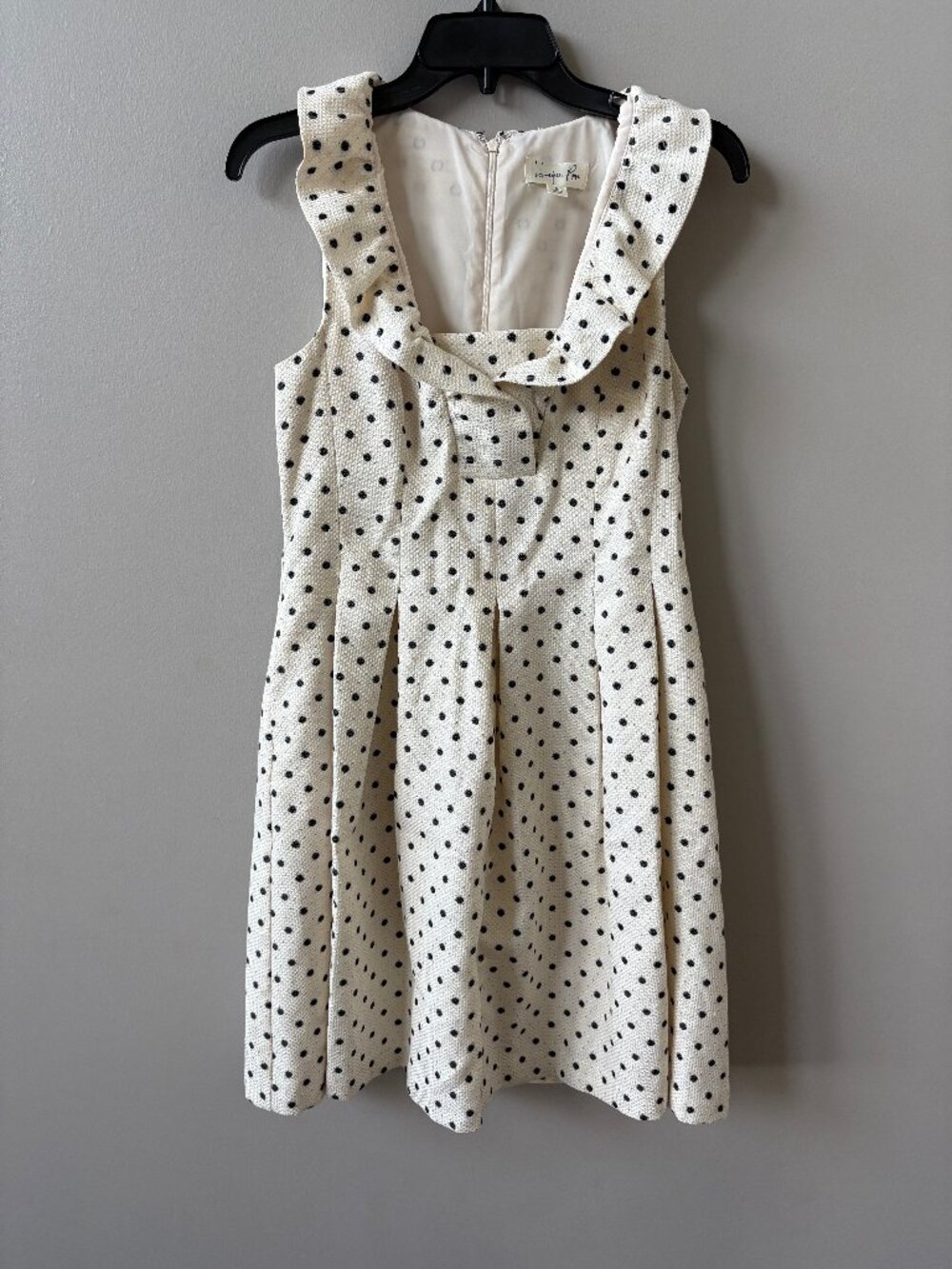 Harper Rose Dress, Size 6. Cream with Black and Gold Metallic Polka Dots